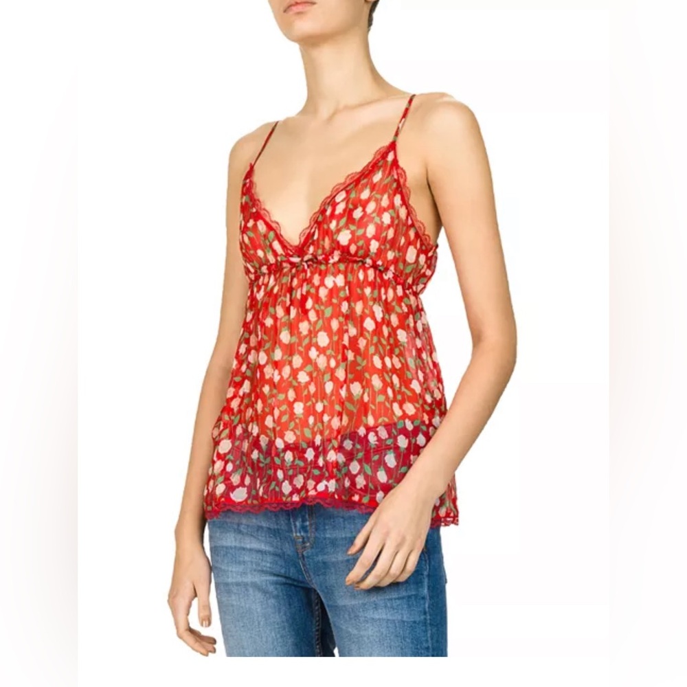 The Kooples Rosa Rosa lace trim Cami size 2 $198